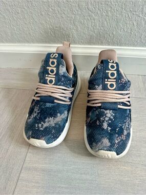 adidas Navy Tie-Dye Slip-On Sneakers with Blush Accents